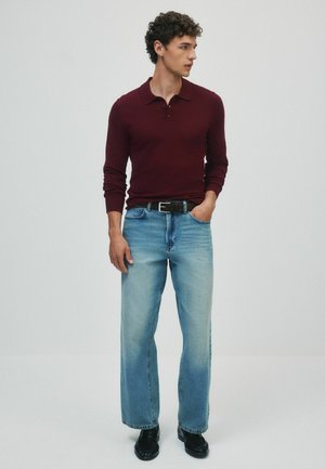 THE SET, 3 PACK LONG SLEEVE KNITTED POLO JUMPERS - Svetrík - black brown