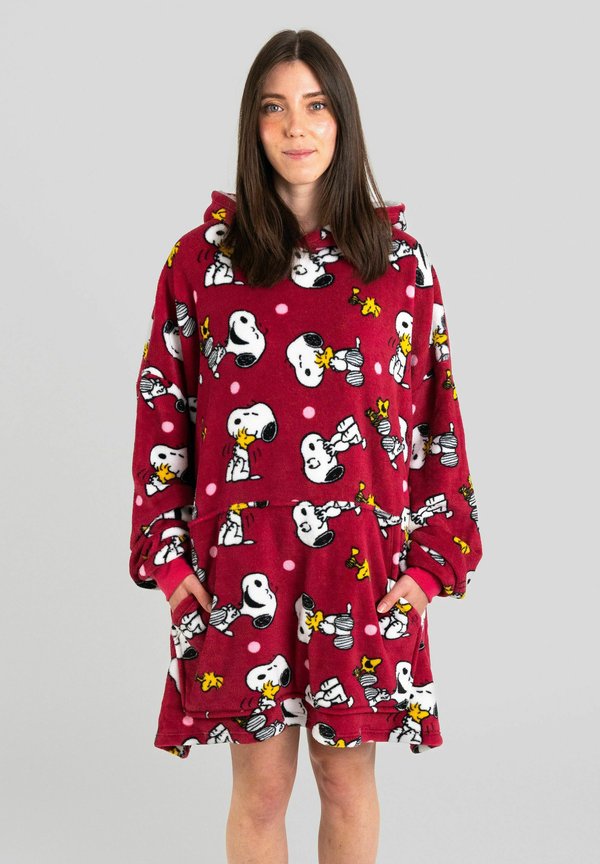THE PEANUTS SNOOPY HOODIE KUSCHEL - Bademantel - rot