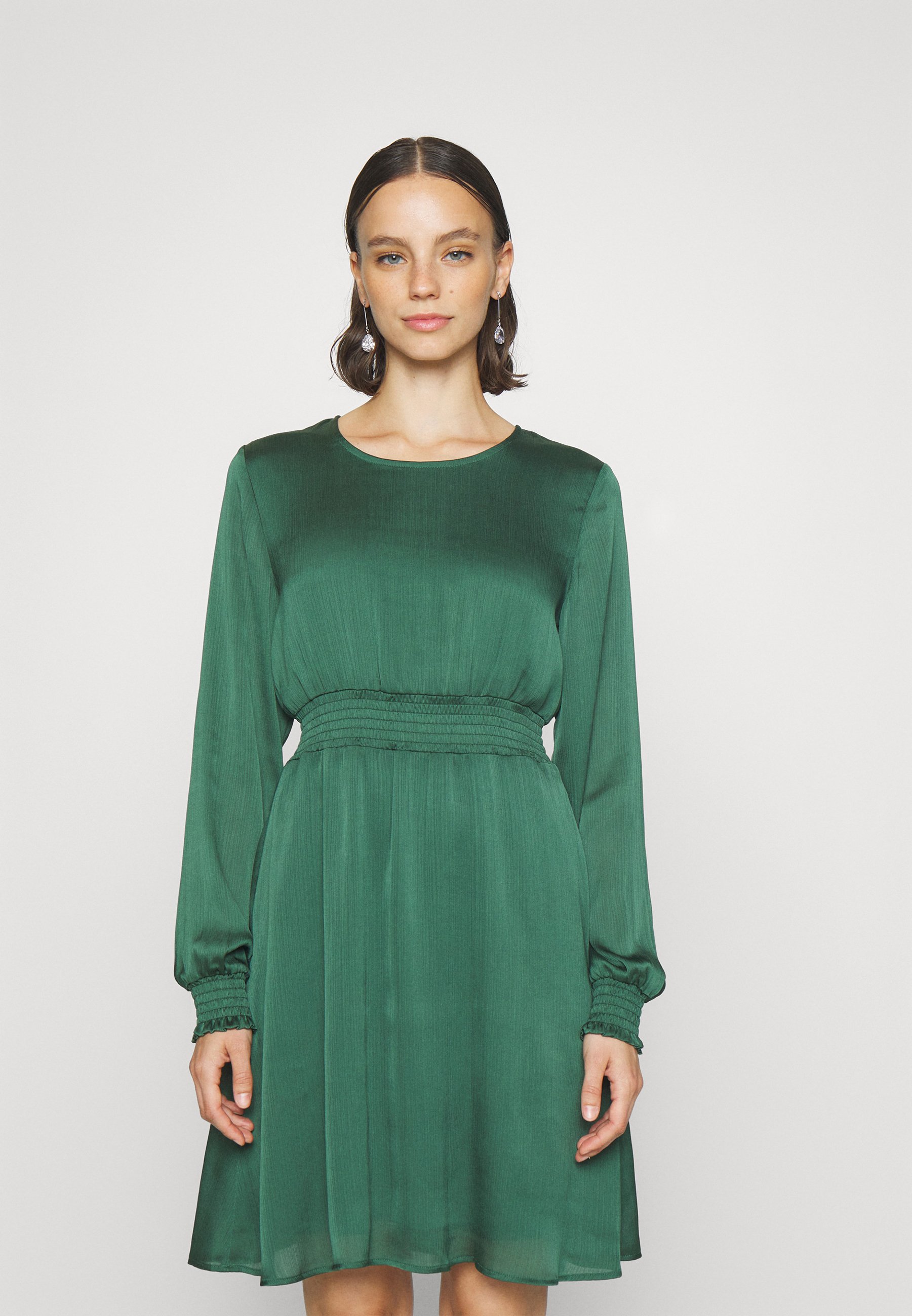 slim fit dress slacks Kehlana Tiered Smock Dress In Emerald Green – St Frock main image 0