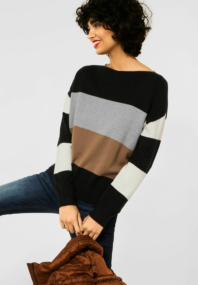 Damen Strickjacken | Street One Strickpullover schwarz - DS06244 Damen Strickjacken | Street One Strickpullover schwarz - DS06244