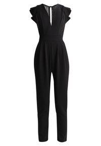 RUFFLE JUMPSUIT WITH BACK INSERT - Jumpsuit - black