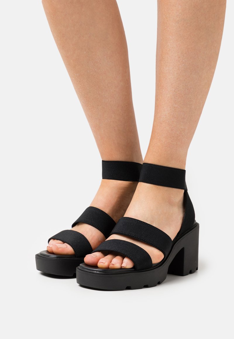 Even&Odd Wide Fit - Sandalen met plateauzool - black, Vergroten