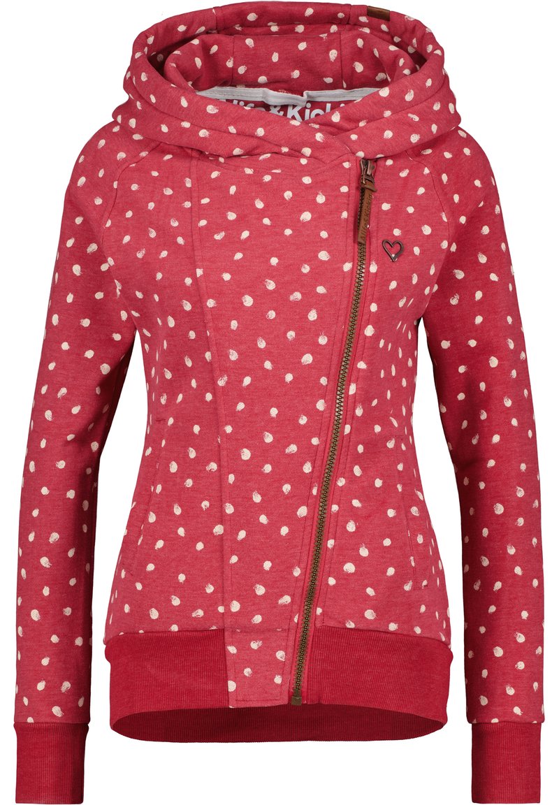 alife & kickin Sweater met rits rood gemêleerd alife & kickin Sweater met rits rood gemêleerd