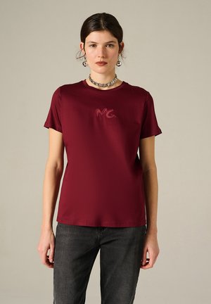 WITH TONE-ON EMBROIDERED LOGO - T-shirt con stampa - red