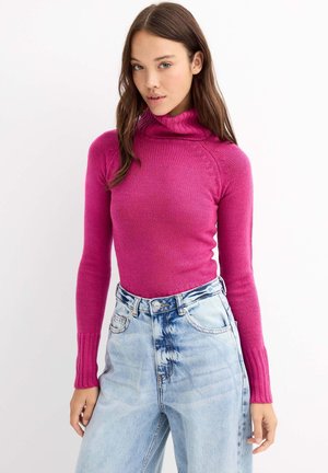 BÁSICO DE CUELLO ALTO - Jersey de punto - rosa