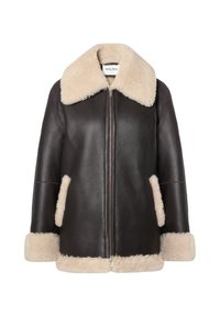 ALISSON OVERSIZED JACKET - Kožená bunda - chocolate