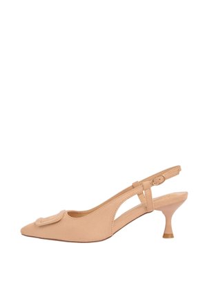 Friends Like These, REGULAR FIT - BUCKLE DETAIL SLINGBACK KITTEN HEEL SMART COURT SHOES FIT . - Pumps - faux suede nude