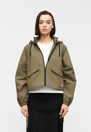 NMFLASH CROP HOOD JACKET - Overgangsjakke - kalamata/black