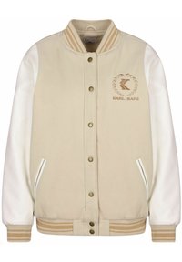 Karl Kani - RETRO EMBLEM BLOCK - Bomber dzseki - light cream white Miniatűr kép 1