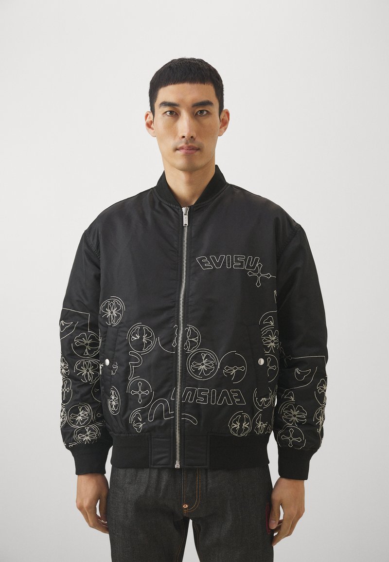 Evisu KAMON SASHIKO JACKET Bombertakki Black musta Zalando fi evisu-kamon-sashiko-jacket-bombertakki-black-musta-zalando-fi
