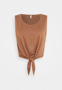 ONLY ONLCLARA GLITTER KNOT - Top - toffee gold