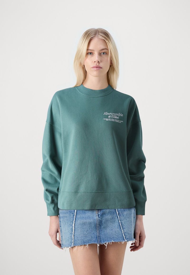 Abercrombie & Fitch Logo Crew Sweatshirt - Ikdienas džemperis - silver pine