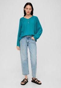 s.Oliver MIT GESMOKTEN DETAILS - Blouse - petrol