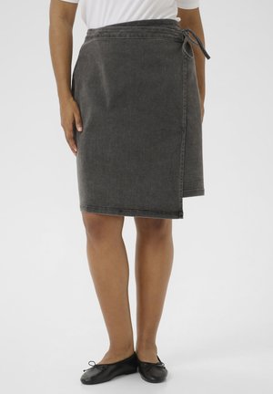 Kaffe Curve Wikkelrok - medium grey denim