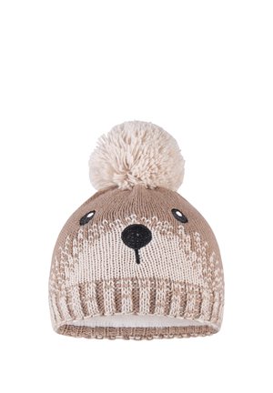 Sterntaler, BOMMELMÜTZE MIT BÄRENMOTIV UND RIPPENSTRICK BÜNDCHEN UNISEX - Mütze - braun