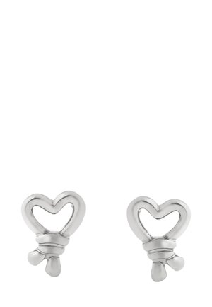 HEART KNOT STUD - Örhänge - medium grey