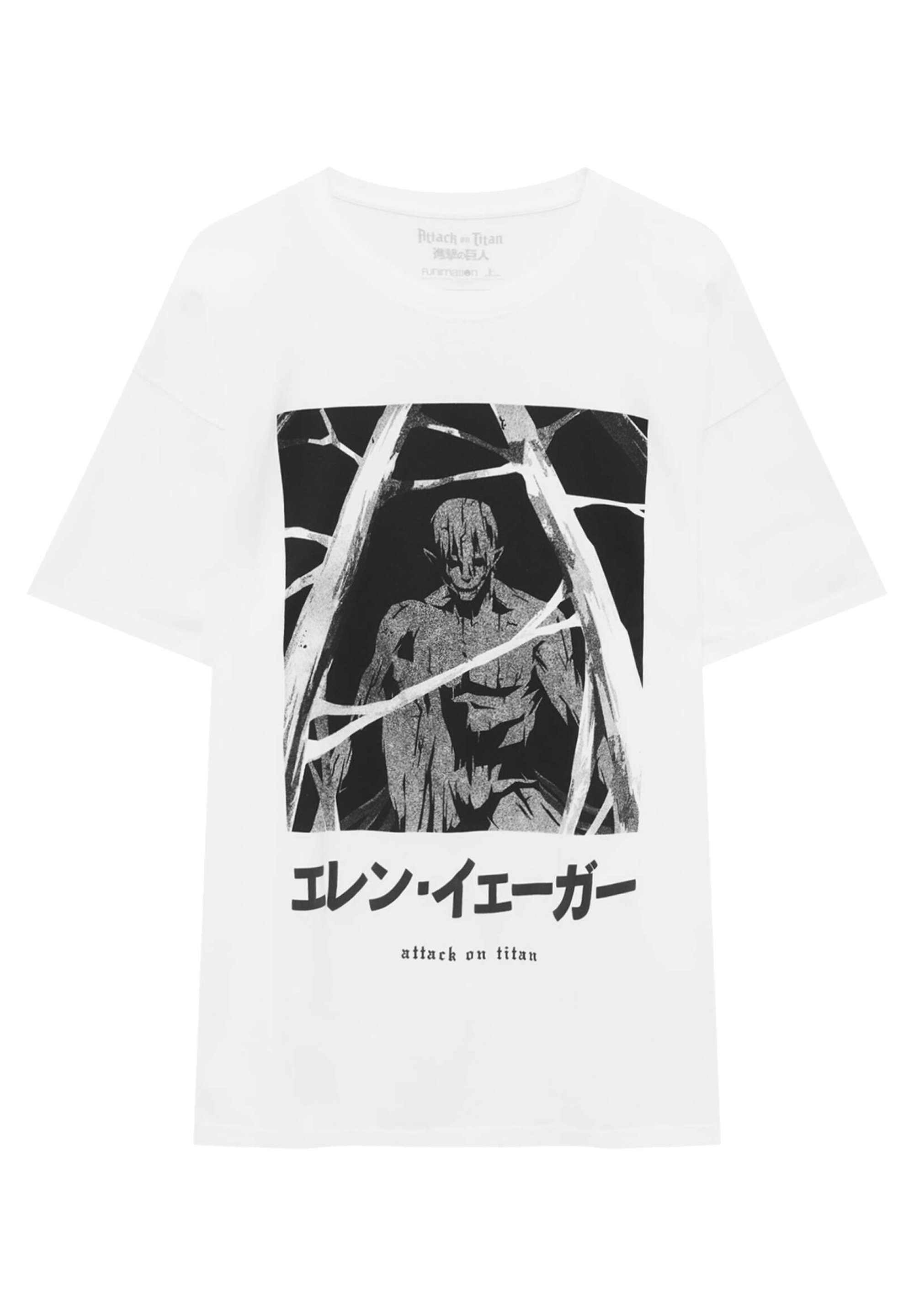 PULL\u0026BEAR SHINGEKI NO KYOJIN - T-shirt con stampa - white/bianco -  Zalando.it