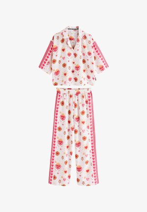 Rockett St George, REGULAR FIT - HEART PRINT BUTTON THROUGH PYJAMAS . SET - Nachtwäsche Set - light pink