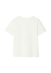 Short-sleeve, crew neck t-shirt in off-white, made of soft cotton. Features a plain design with a straight hem and no embellishments.