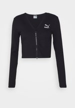Puma CLASSICS LONG SLEEVE V NECK - Strickjacke - black/schwarz - Zalando.ch