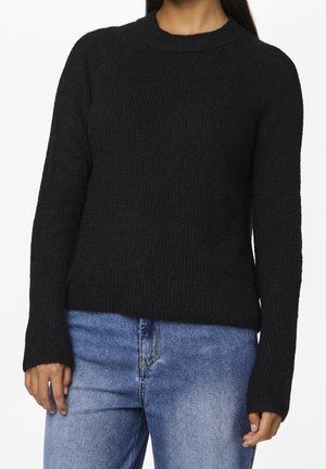 Pieces Strickpullover - black