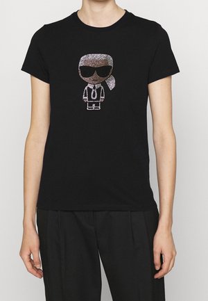 T-shirt med print - black
