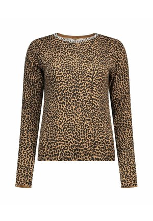 MICRO LEOPARDATO CON STRASS - Pullover - cammello