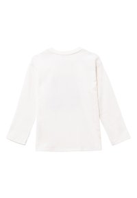 Camicia a maniche lunghe in morbido cotone bianco. Collo a giro classico, taglio dritto e design minimalista senza pattern o grafiche visibili.