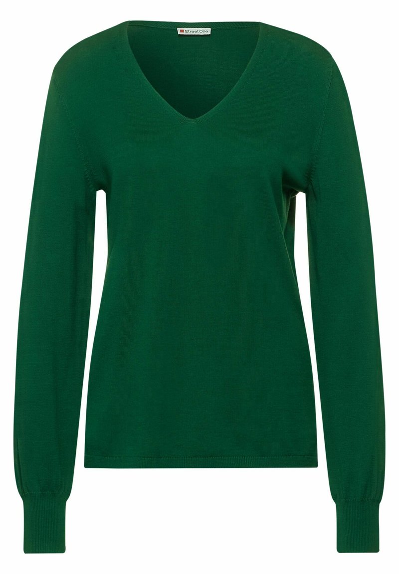 Damen Strickjacken | Street One V-AUSSCHNITT Strickpullover grün - YU53741 Damen Strickjacken | Street One V-AUSSCHNITT Strickpullover grün - YU53741