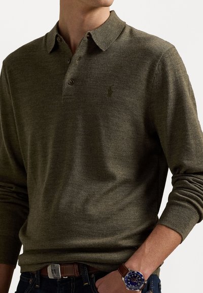 Polo Ralph Lauren WOOL POLO-COLLAR JUMPER  - Trui - cargo olive heather