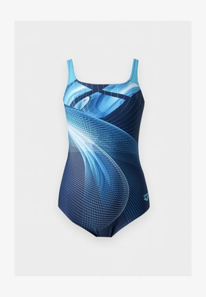 Arena, JELLYFISH PRO BACK - Maillot de bain - navy/multi-coloured/turquoise