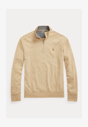 Polo Ralph Lauren, LUXURY JERSEY QUARTER-ZIP PULLOVER - Mikina - café heather