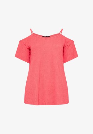 Yours Clothing, WOMEN'S CASUAL TOPS - T-shirt imprimé - coral