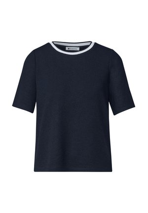 Street One, T-SHIRT IM STRICK-LOOK MIT RUNDHALS - T-shirt basique - darkest blue
