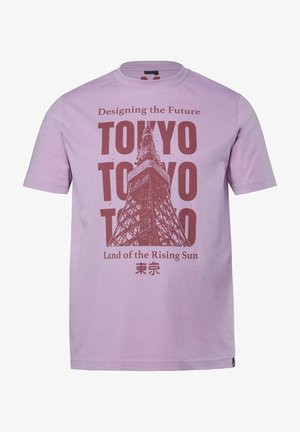 Men Plus, T-SHIRT, HALBARM, PRINT, RUNDHALS, BIS 8 XL - T-Shirt print - delicate lavender