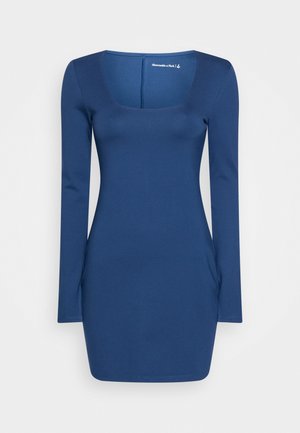 SPLIT CUFF PONTE SHORT DRESS - Dzsörzéruha - estate blue