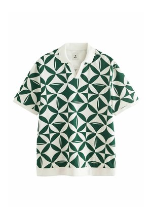 CUBAN COLLAR PATTERN-REGULAR FIT - Polotričko - green