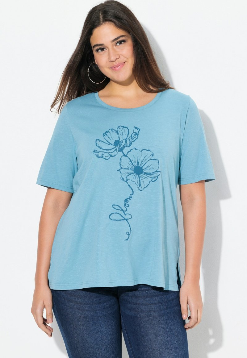 Ulla Popken Camiseta estampada - light teal