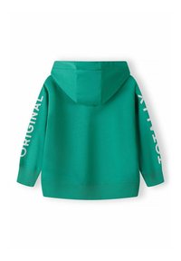 Felpa verde con cappuccio e bordo a coste, con la scritta bianca "ORIGINAL" sulla manica sinistra. Realizzata in morbido tessuto testurizzato.