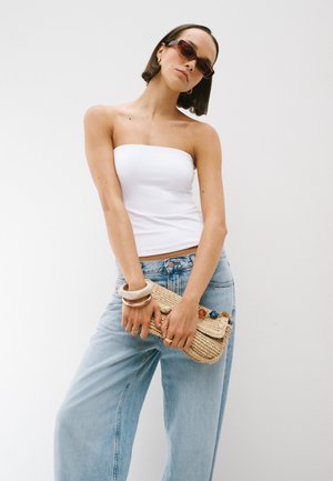 Next, REGULAR FIT - SOFT TOUCH SLINKY SLEEVELESS BANDEAU TOP . - Top - white