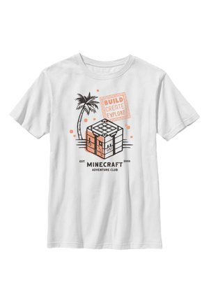 Henry Tiger MINECRAFT BUILD CREATE EXPLORE - T-shirt imprimé - white