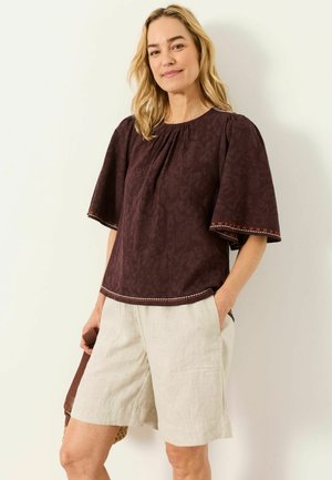 FatFace, REGULAR FIT - FLUTTER SLEEVE TOP . - Pluus - chocolate brown