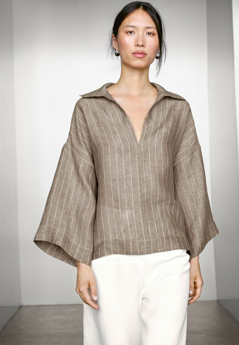 Massimo Dutti - Blouse - mottled brown, Enlarge
