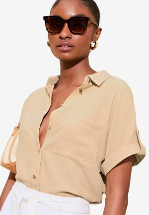 Lipsy SHORT SLEEVE UTILITY - Hemdbluse - camel