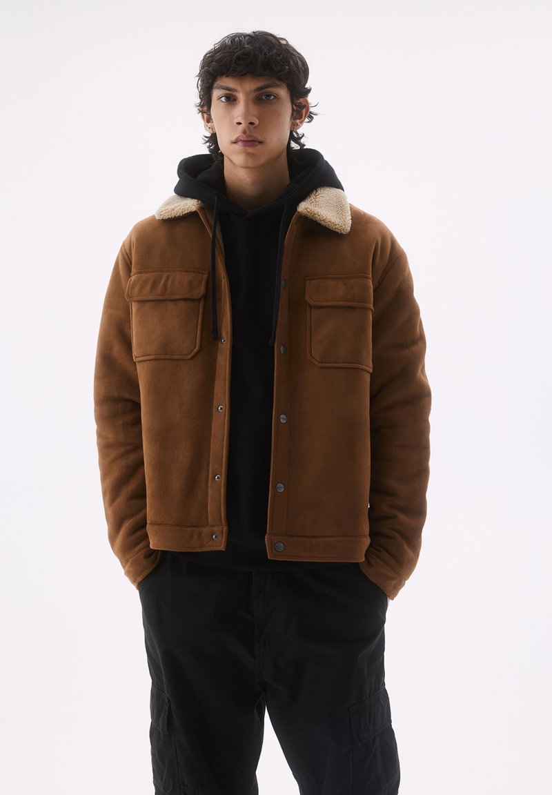 PULL&BEAR TRUCKER Faux leather jacket brown Zalando.ie