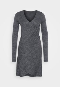 VMHELA 2 WAY WRAP DRESS - Obleka/pulover - dark grey melange/black melange
