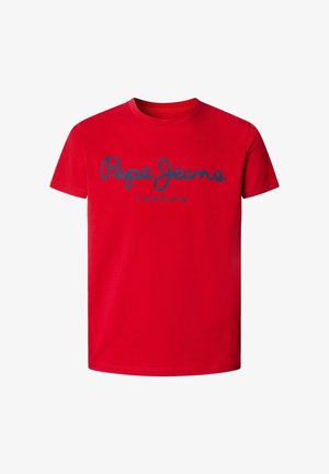 Pepe Jeans ORIGINAL STRETCH - Trükipildiga T-särk - rugby red