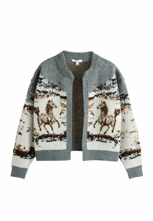 Next, Cardigan - grey brown horse