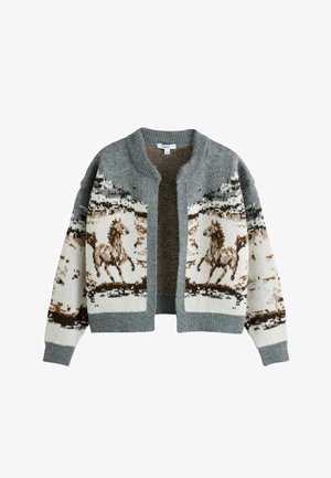 Next, Cardigan - grey brown horse