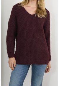 Culture Stickad tröja - mottled bordeaux